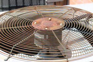Old and rusty HVAC system fan