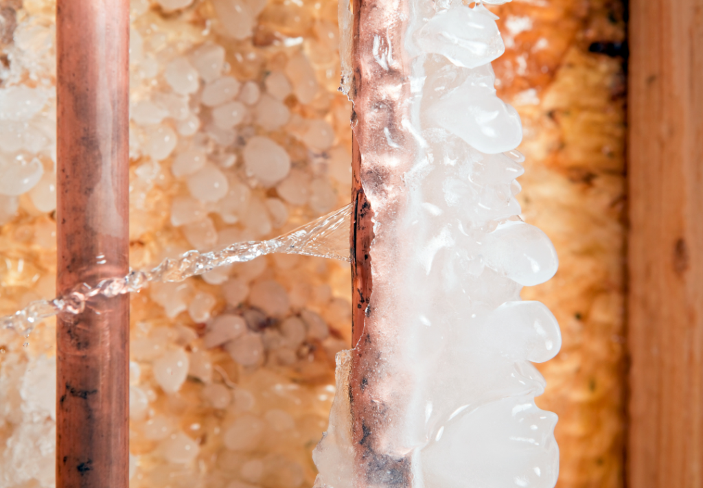 Burst frozen pipe