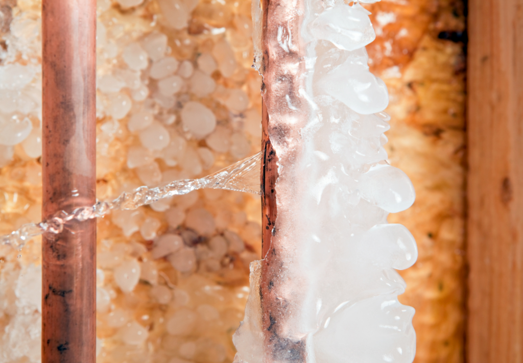 Burst frozen pipe
